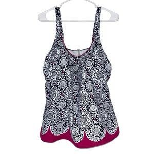 Lands’ End Plus Size Medallion Print Tankini top